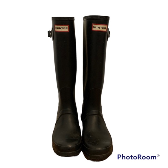 Hunter Rain Boots Original Tall, Matte Black, US 7F/6M - Picture 1 of 5